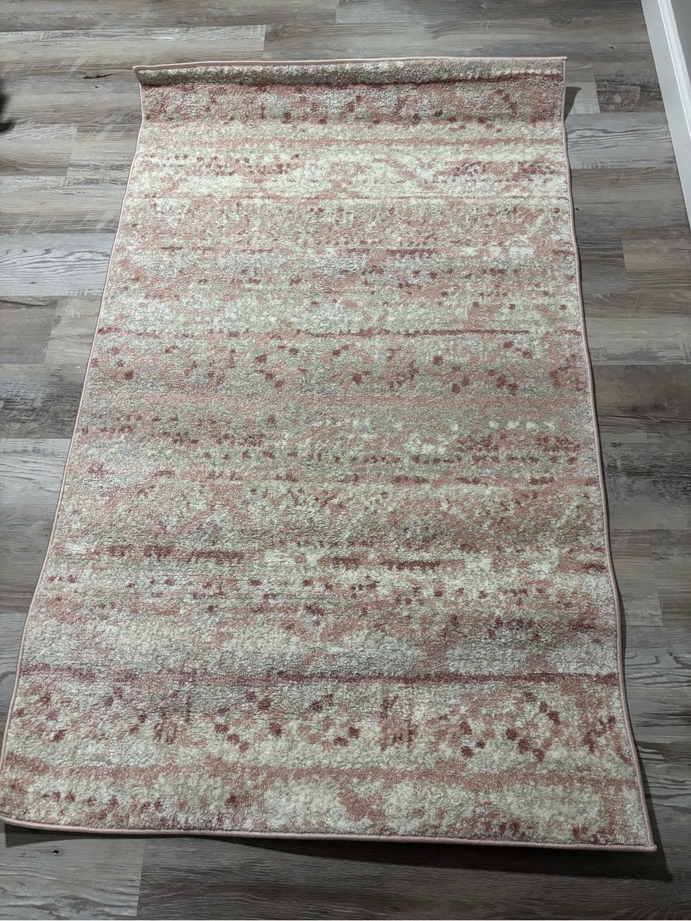 Gorgeous New Medallion Blush and Cream Vintage-Style Area Rug
